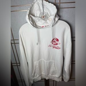 Quicksilver Stranger Things Surfer Boy Pizza RARE White Hoodie Men’s Medium EUC